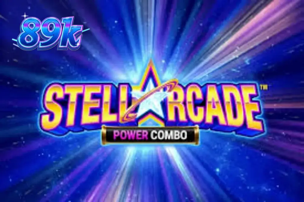 Interface do jogo Stellarcade Power Combo rodando em um dispositivo móvel com tema espacial neon.